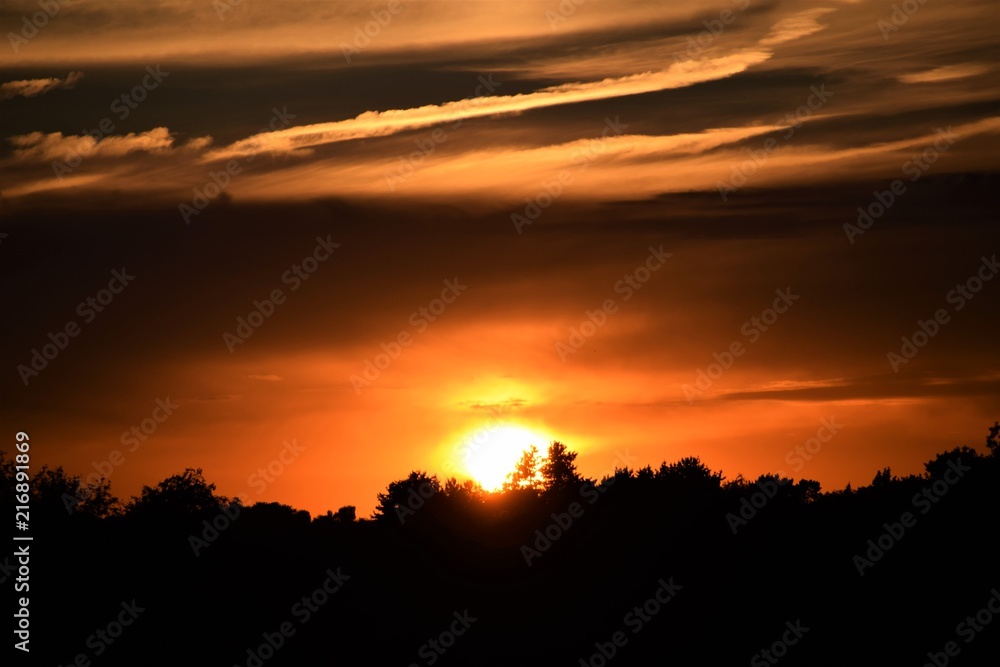 Obraz premium Sunset in Sutton Coldfield Park Birmingham uk