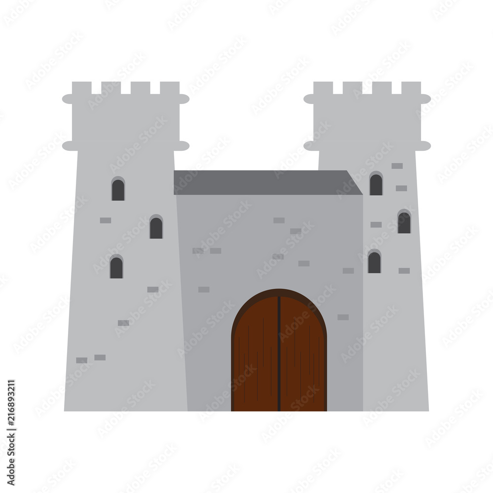 Isolated medieval castle icon Isolated medieval castle icon