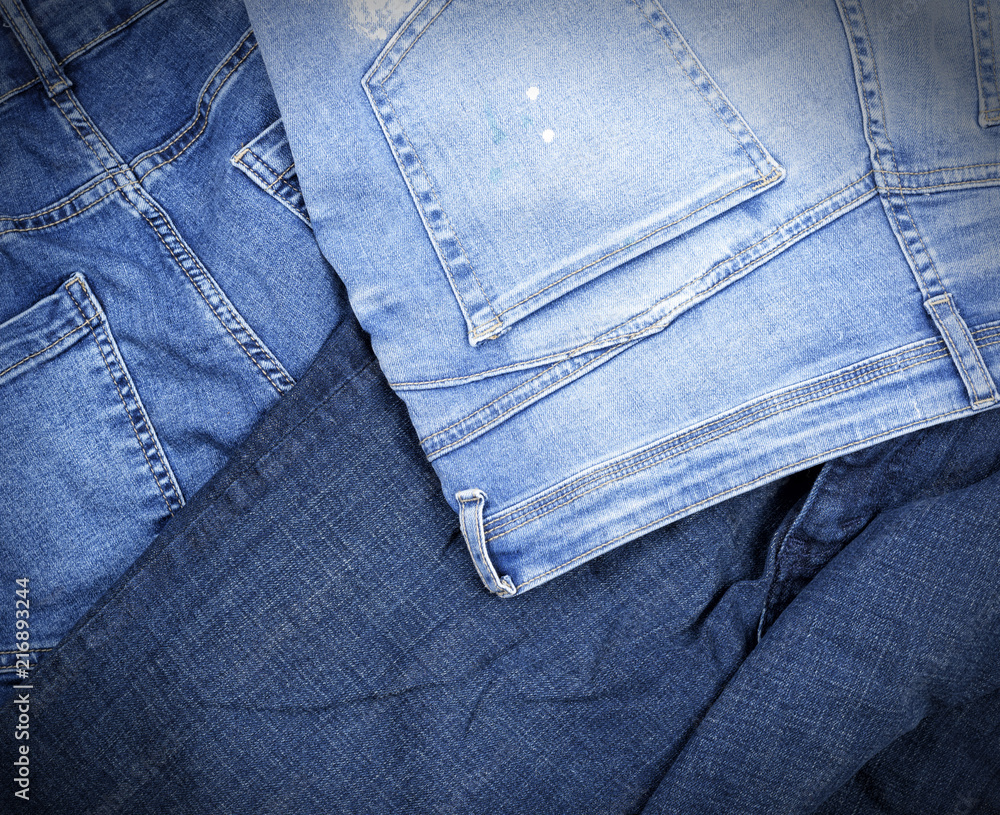 different classic blue jeans, full frame different classic blue jeans, full frame