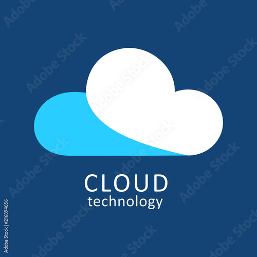 Cloud computing design. Creative technology icon.