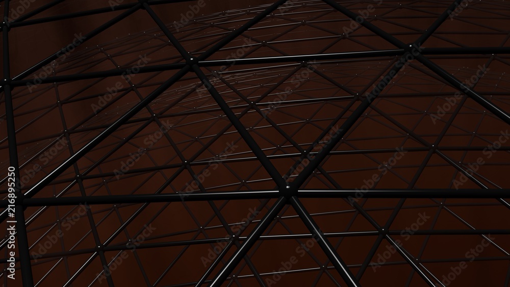 Fototapeta premium Triangular grid, useful as background for technology, science, and dark and scary backgrounds in entertainment and advertising applications