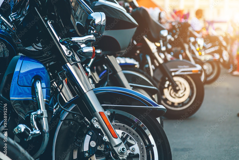 Obraz premium motorcycle on the street close up
