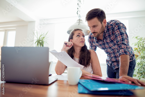Couple worrying about their money situation