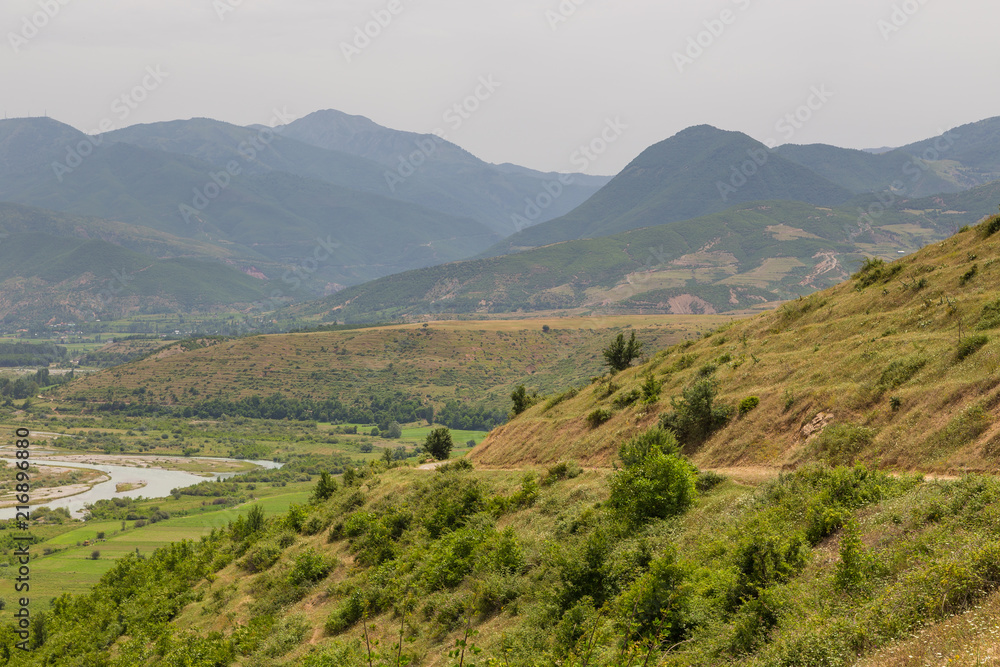 Obraz premium Scenic landscape view in Albanian mountain, Lure