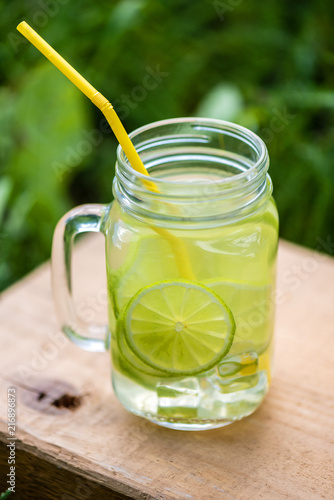 Refreshing lemonade with lemon and lime. Lifestyle