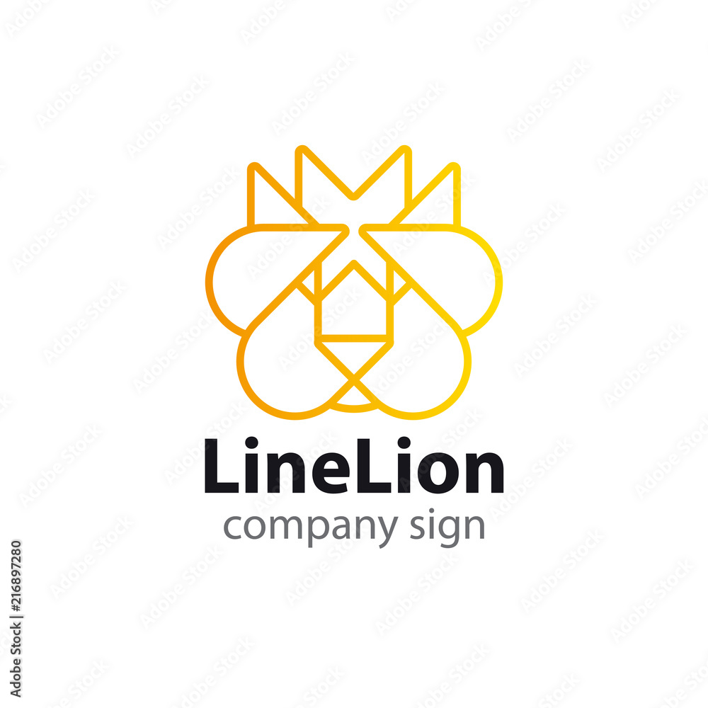 sign of a lion in a line style sign of a lion in a line style