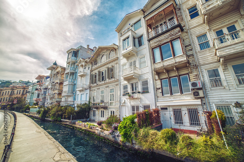 Photography Beautiful colofrul wooden buildings in Arnavutkoy area
