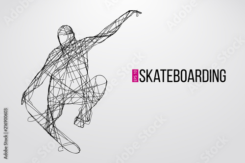 Silhouette of a skateboarder. Vector illustration