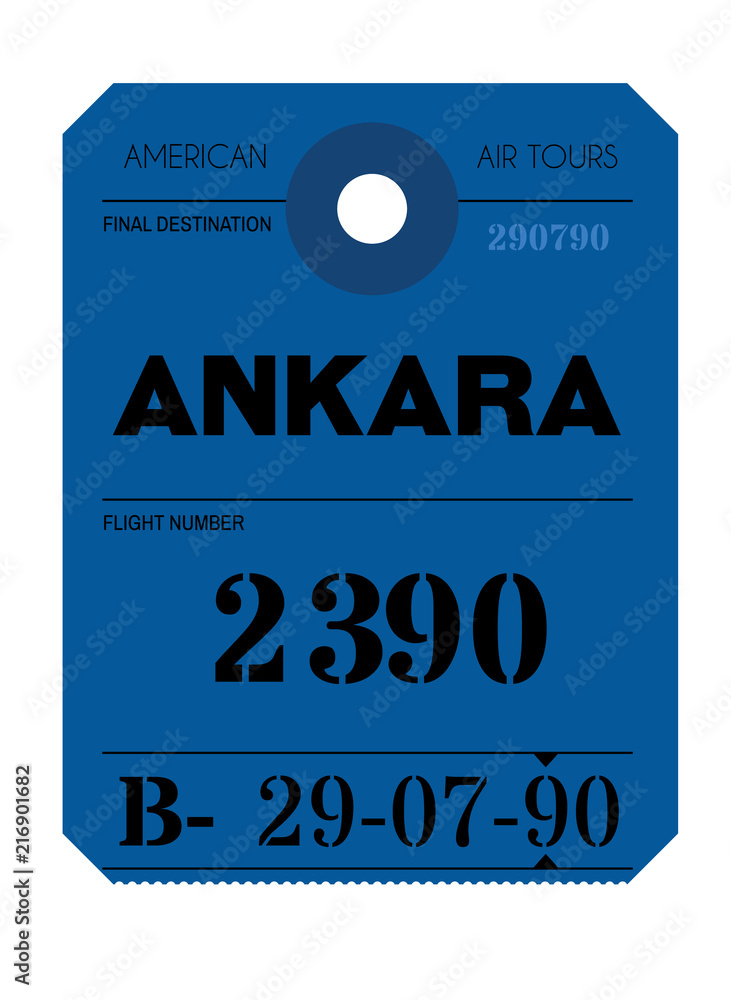 ankara airport luggage tag