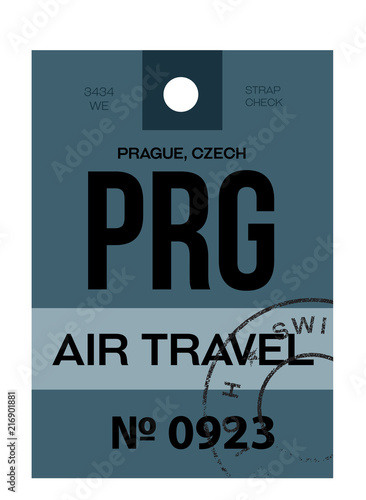 Prague airport luggage tag