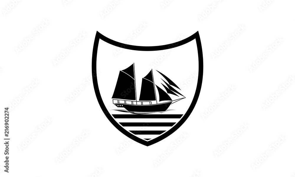 Shield and ship logo Shield and ship logo