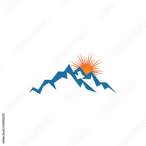 Illustration of mountain logo design template vector