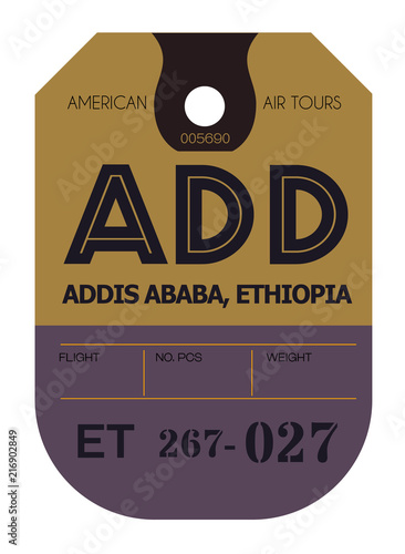 addis ababa airport luggage tag