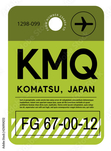 Komatsu airport luggage tag photo