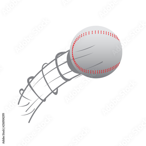 Isolated baseball ball with a motion effect