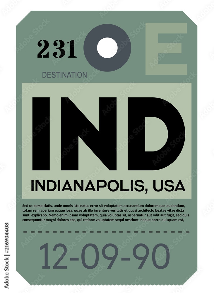 Indianapolis airport luggage tag