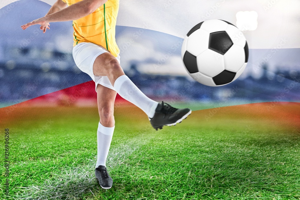 Naklejka premium Composite image of football player