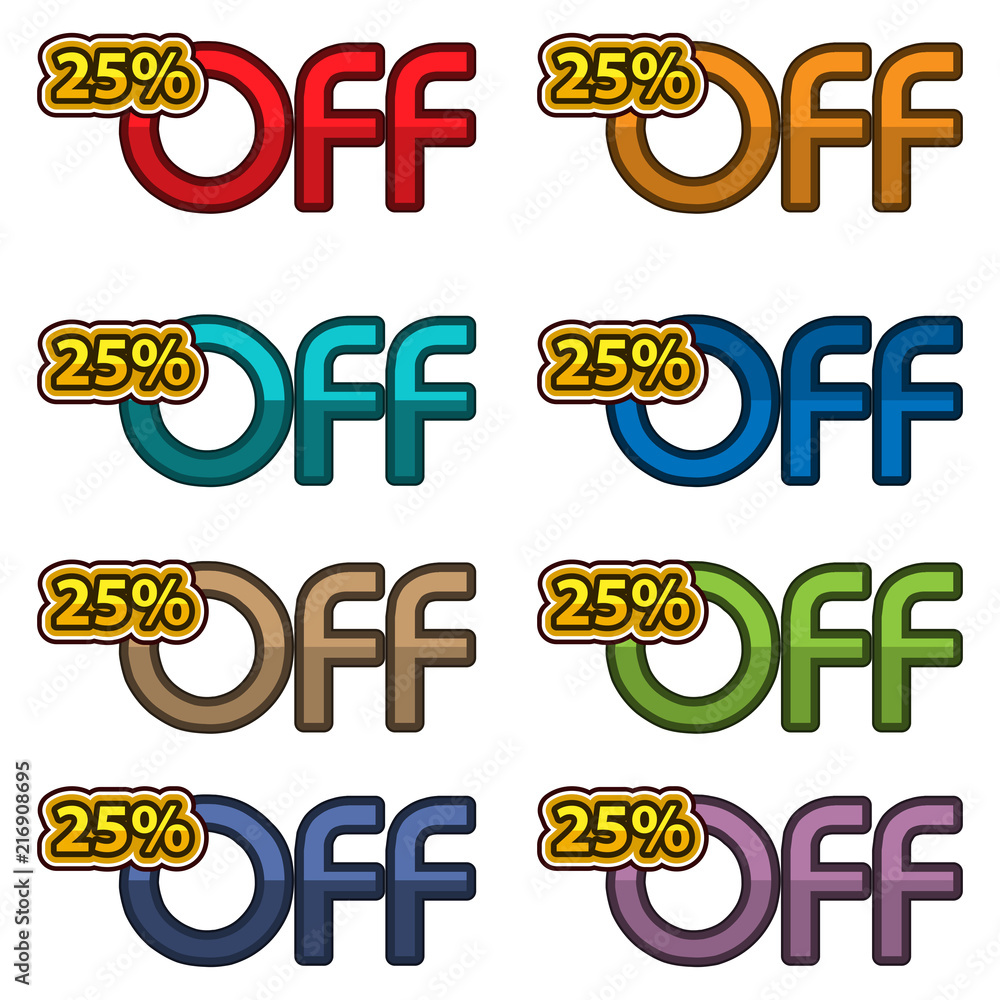 Illustration Vector of 25% off. discount banners design template, app icons, vector illustration