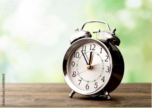 Retro alarm clock on desk