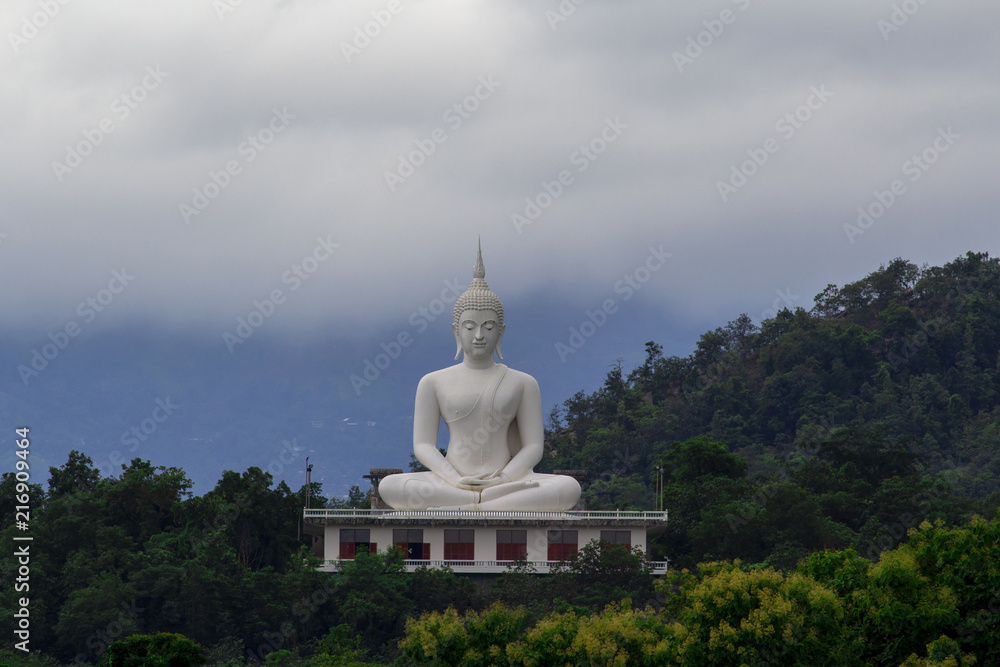 Image of big white buddha in tak thailand