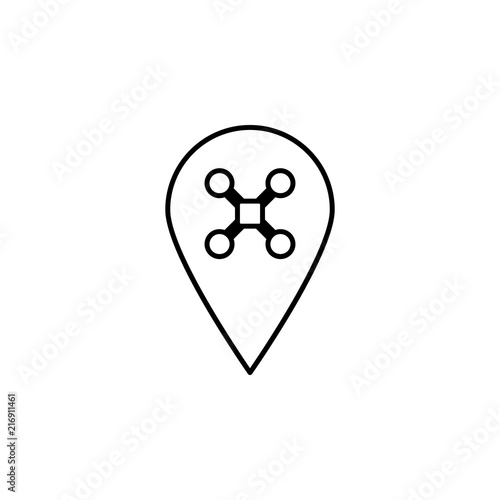 pin drone icon. Element of drones for mobile concept and web apps illustration. Thin line icon for website design and development, app development. Premium icon