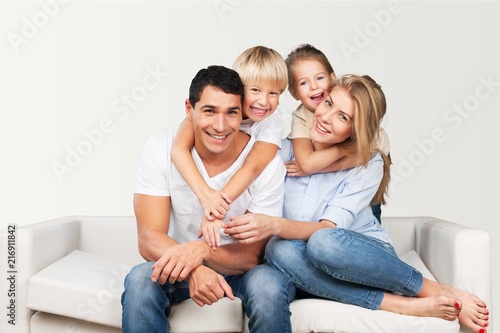 Beautiful smiling Lovely family indoors