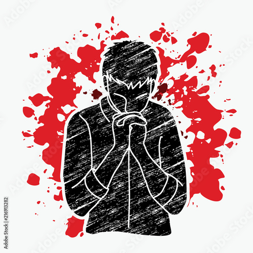 Prayer, Christian praying, Thank you GOD graphic vector