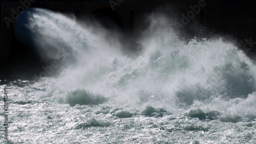 Water output from hydro-electric plant in Northern Australia.