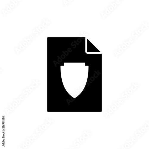 shield on document icon. Element of document icon. Premium quality graphic design icon. Signs and symbols collection icon for websites, web design, mobile app
