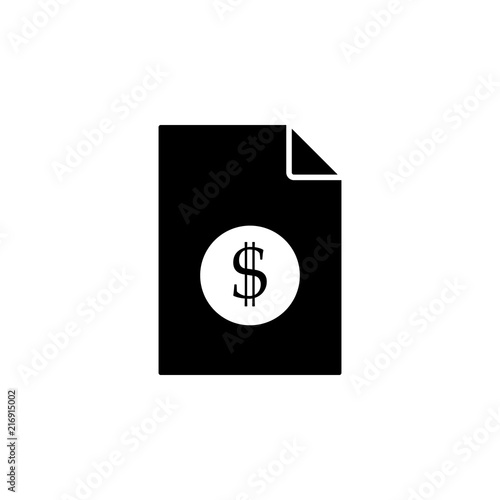 dollar on document icon. Element of document icon. Premium quality graphic design icon. Signs and symbols collection icon for websites, web design, mobile app