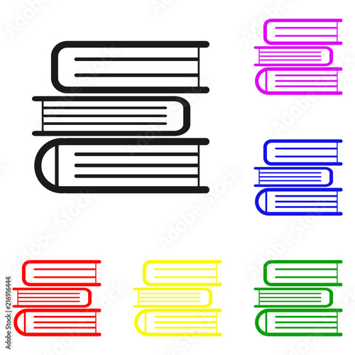 Elements of Books in multi colored icons. Premium quality graphic design icon. Simple icon for websites, web design, mobile app, info graphics