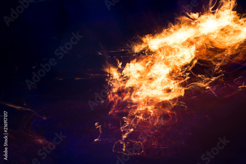 Abstract background of burning fire 