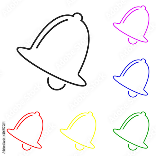 Elements of bell in multi colored icons. Premium quality graphic design icon. Simple icon for websites, web design, mobile app, info graphics