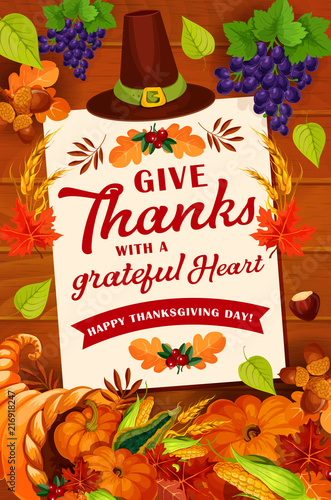 Thanksgiving Day autumn holiday greeting card