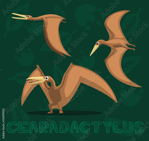 Dinosaur Cearadactylus Cartoon Vector Illustration