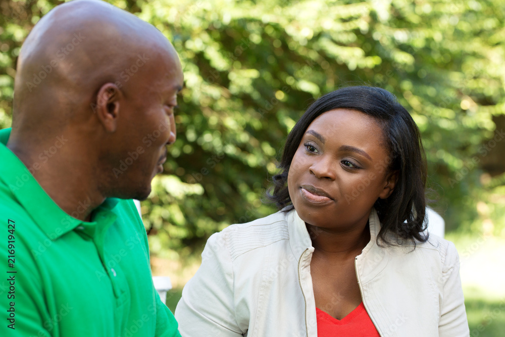 Obraz premium African American Couple talking and laughing.