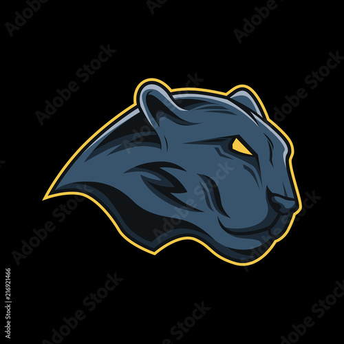 Black panther mascot logo