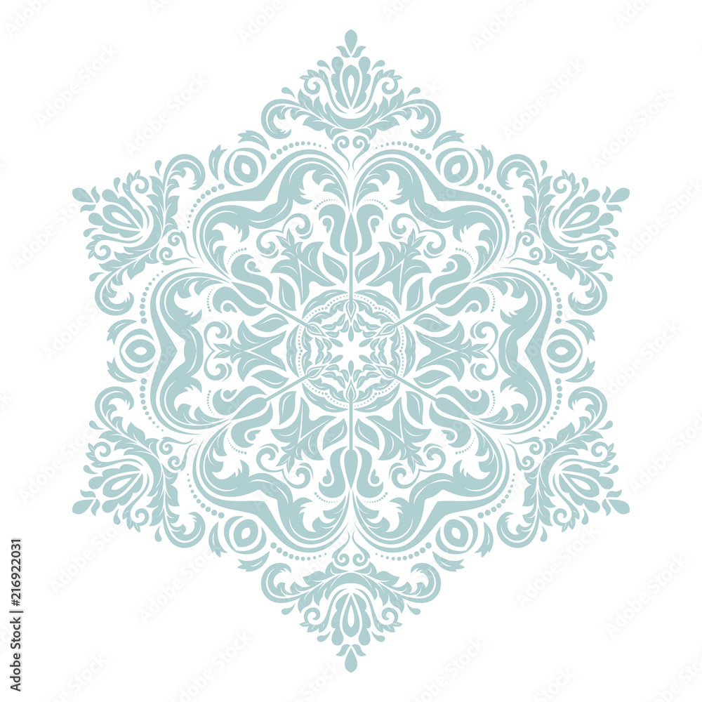 Oriental vector light blue pattern with arabesques and floral elements. Traditional classic ornament. Vintage pattern with arabesques Oriental vector light blue pattern with arabesques and floral elements. Traditional classic ornament. Vintage pattern with arabesques