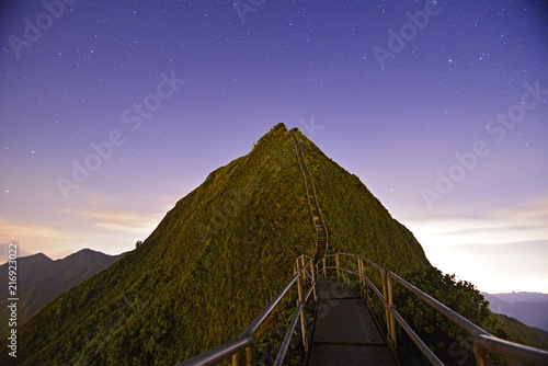 3 AM hike up the Haiku Stairs, also known as the Stairway to Heaven, on Oahu, Hawaii