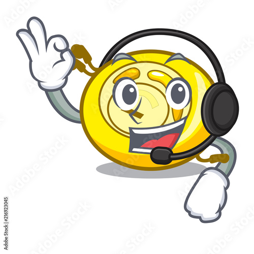 With headphone CD player mascot cartoon photo