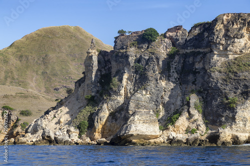 Rock formations on the northern part of the Pulau Padar Island in the Komodo National Park.