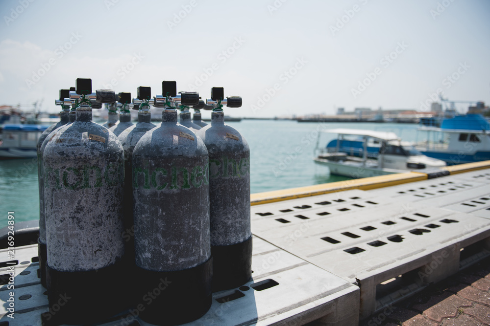 Oxygen Tanks By The Sea