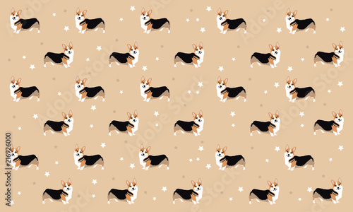 Cute Welsh Corgi Dogs Cartoon Vector