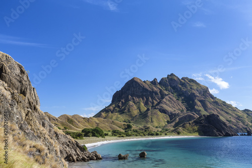 One of the beautiful beaches on Pulau Padar island in the Komodo National Park.