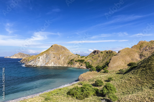 A rocky beach on the western side of Pulau Padar island in the Komodo National Park. photo