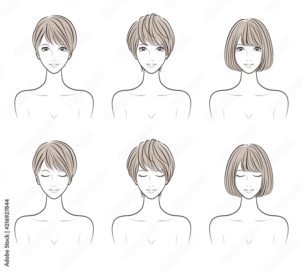 ヘアスタイルのイラスト Stock Vector Adobe Stock