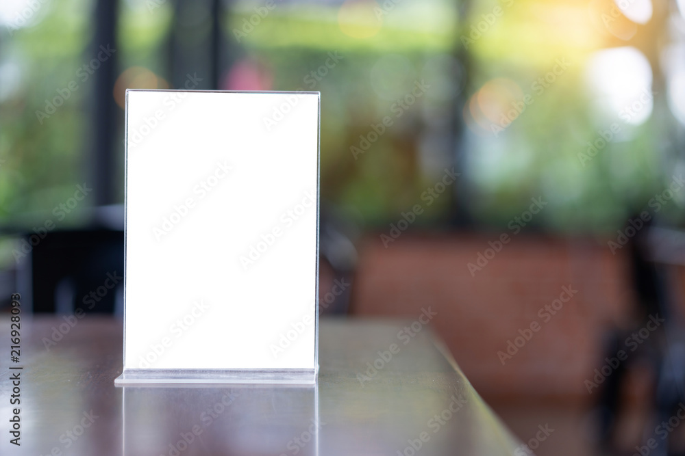 Stand Mock up Menu frame tent card blurred background design key visual layout. Stand Mock up Menu frame tent card blurred background design key visual layout.