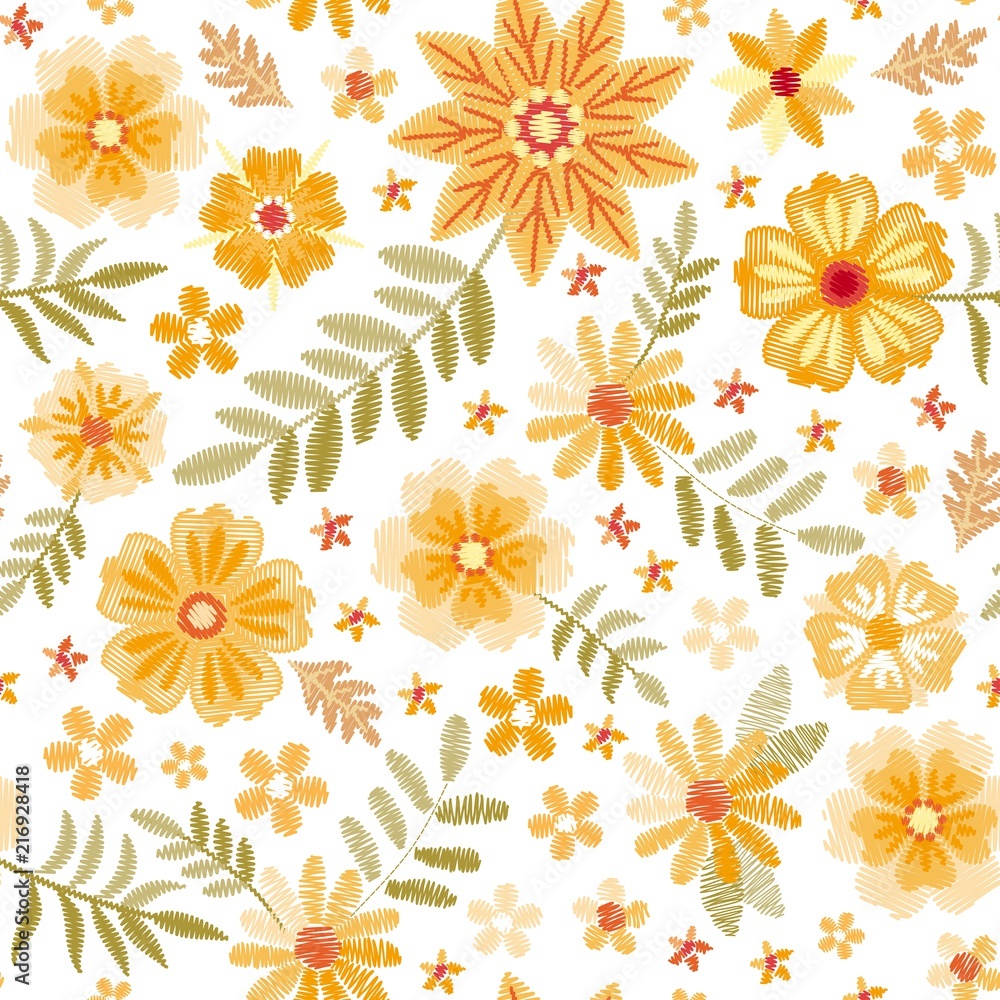 Embroidery pattern texture wallpaper background Vector Image