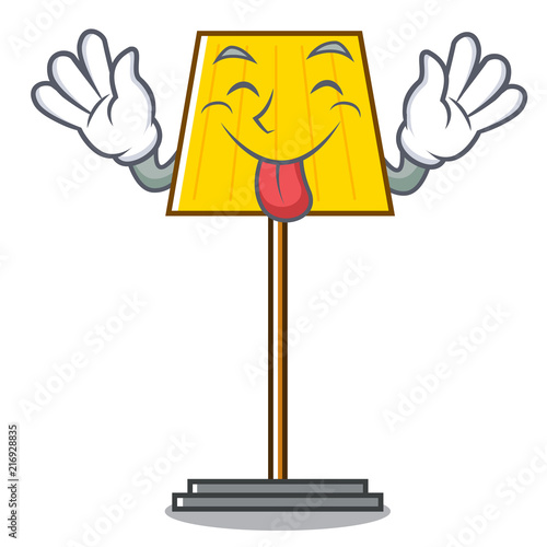 Tongue out floor lamp mascot cartoon