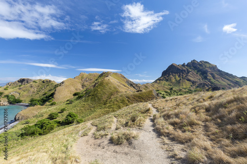 Hiking trails on Pulau Padar island in the Komodo National Park.